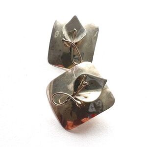 Graceful Calla Lily Earrings - MidCentury Silver - Vintage - Large Lightweight